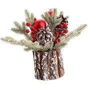 Resim Homyl Tatil Balkon Kapalı Için Masaüstü Yılbaşı Ağacı Yapay 27x25cm 