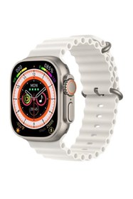 Resim pazariz Gs8 Watch 8 Ultra Akıllı Saat Beyaz Watch + Siyah Pro4 Benzeri Bluetooth Kulaklık Hediye 