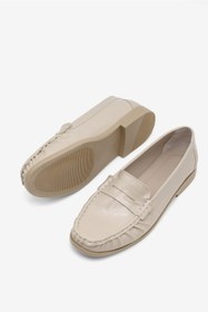 Resim Tonny Black Kadın Bej Termo Kaymaz Taban Loafer Oxford Kadın Ayakkabı 