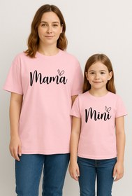 Resim SVART WEAR MAMA MINI Anne Kız Kombin Tişört Takımı T-Shirt Twin Anne Kız Çocuk Oversize MAMA MINI (TEKLİ FİYAT) 