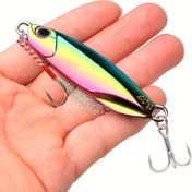 Resim Renkli Iridesan Metal Balıkçılık Yemleri Üçlü Kancalarla - Çinko Alaşım Kaşık Jig'ler, 7g-40g, Uskumru & Levrek için İdeal, Dayanıklılığı Artırmak için Elektro Kaplama, Balıkçılık Kancaları 