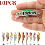 Resim 10 adet Batan Balık Yem Seti, Uzun Atışlı Su Altı Sahte Yem ABS Plastik Sert Yem, Alabalık ve Levrek Avı için Uygun Biyonik Balık Yemi, Sevgililer Günü Babalar Günü Noel Hediyesi Baba Koca Erkek Arkadaş İçin En İyi Hediye 