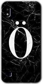 Resim MRCİLETİSİMmrc-164300 Siyah Mermer Desenli Ö Harfi Kılıf Kapak Hayalet Ekran Yandan Gözükmez Samsung Galaxy A10 ile uyumlu 