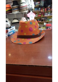 Resim Çocuk Fötr Şapka Unisex Model Renkli Yazlık Paper İplik 50 Cm Turuncu 