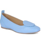 Resim KARVENSHOES Kadın Hakiki Açık Mavi Deri Içten Platformlu Ayakkabı 10056 