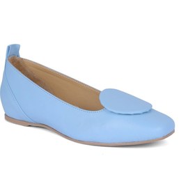 Resim KARVENSHOES Kadın Hakiki Açık Mavi Deri Içten Platformlu Ayakkabı 10056 