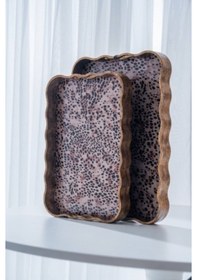 Resim Acar Leni Poliüretan Lüx 2 Li Aynalı Tepsi 45 Cm X 39 Cm Çok Renkli 