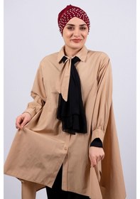 Resim Hürrem Bone Bordo Pratik Hazır Geçmeli Tesettür Bone Sandy Kumaş Taşlı 1456_1 Bordo 
