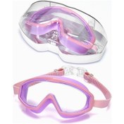 Resim Soulader Çocuklar İçin Yüzme Gözlüğü Kız Ve Erkek Yüzücü Gözlüğü Anti Fog Büyük Lens Düz Cam Deniz Ve Havuz Aksesuarları Çok Renkli 