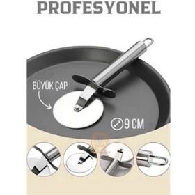 Resim Profesyonel 9 cm Çelik Pizza Kesici Ignacio Design 
