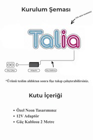 Resim Talia Home ROKET Neon Led Çocuk Odası Gece - Masa Lambası TLANL-003 
