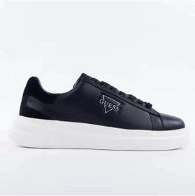 Resim Guess Elban Erkek Siyah Deri Sneaker Fmfbanlel12-black Siyah 