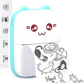 Resim Mini Fotoğraf Yazıcı Kablosuz Etiket Yazıcı Baskı Makinesi Uyumlu iOS Android Uyumlu Termal Printer Mavi 