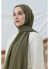Resim Modakaşmir Aminenesil Aya Şal Koyu Haki Renk Açık Haki 