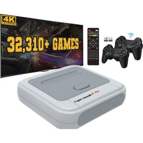 Resim Cosmostech Retro Game Console 64GB – Super Console x Pro, 32.300+ Oyunlu 4K Tv Oyun Konsolu, Çift Sistemli, Hd/av Çıkışlı, 2’li Gamepad Dahil 