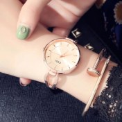 Resim Hanyang Gül Altın Kadınlar Lüks Ultra Ince Bilezik Izle Kişilik Moda Marka Gül Altın Kuvars Saatı Bayanlar Elbise Spor Izle (Yurt Dışından) 