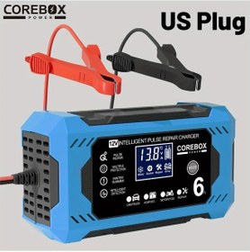 Resim Chuangyinshop Blue 12v 6a Corebox Akıllı Akü Şarj Cihazı Lcd Ekran Araç Motosiklet Marin Şarj Aleti 