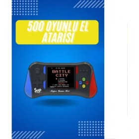 Resim Genel Markalar 3.5 İnç 500 Klasik Retro Oyun Yüklü Kollu Oyun Konsolu 