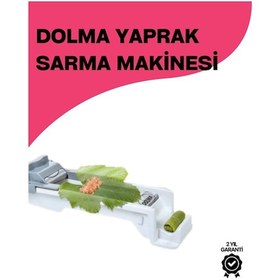Resim Ev Tipi Yaprak Sarma Aparatı Dakikalar İçinde Tepsi Tepsi Sarma Hazırlayın Beyaz 