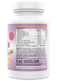 Resim Ncs 180 Tablet Hidrolize Collagen Kolajen Type Tip 1-2-3 Hyal 