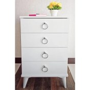 Resim Viola Consept Şifonyer 4 Çekmece Beyaz / Altın 