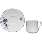 Resim Evaliza Nostalji Kelebek Mavi Double 6'lı Kahve Fincan Takımı 31000044031 