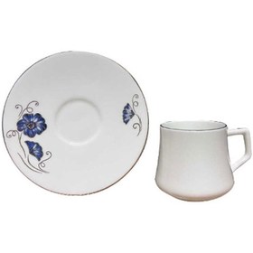 Resim Evaliza Nostalji Kelebek Mavi Double 6'lı Kahve Fincan Takımı 31000044031 