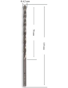 Resim Mte 4,2 Mm Uzun Metal Matkap Ucu Hss Dın 340 