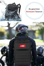 Resim Bagworld Saraciye Motosiklet Sırt Çantası - Su Geçirmez Özellikli - Türk Bayrağı Peç Hediyeli 