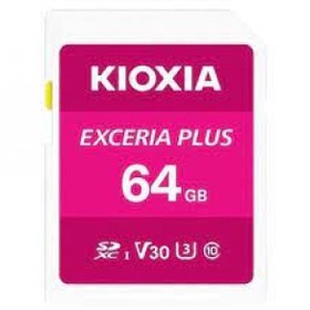 Resim Kioxia FLA 64GB Exceria Plus microSD C10 U3 V30 UHS1 A1 Hafıza Kartı LMPL1M064GG2 