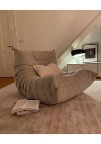 Resim Edsy Puffer Relax Taş Renk Berjer Krem 