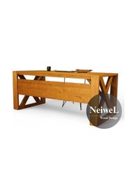 Resim Neiwel Duina Doğal Ahşap Ofis Ve Çalışma Masası x 80 x 140 Açık Ceviz 