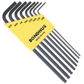 Resim Bondhus 10932 Uzun Top Başlı İnç Ölçü Allen Anahtar Seti Proguard 