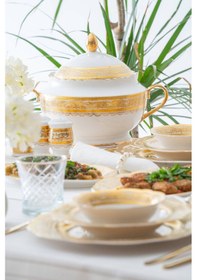 Resim Acar Vendome 12 Kişilik 60 Parça Porselen Yemek Takımı Renkli 