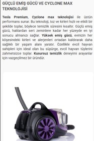 Resim Arnica Turbo Fırçalı Halı Döver Başlık Tesla Premium Toz Torbasız Sessiz Elektrikli Süpürge Mor 