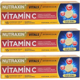 Resim Nutraxin Efervesan Vitamin C-D-Zınc 15 Efervesan Tablet 3 Adet 