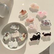 Resim Kore Tarzı Karikatür Meow-Wang Hayvan Arka Kabuklu Geri Çekilebilir Çok Fonksiyonlu Katlanabilir Stand 