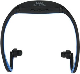 Resim Kompakt Dijital Müzik Çalar Çift Kanallı Spor MP3 FM Fonksiyonlu Kablolu Tak-Çıkar Kart Siyah + Mavi Oyuncu için 