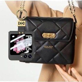 Resim Galaxy Z Flip 6 Kılıf Zore Z Harfli Yüzüklü Kıpta Kapak-Pembe 