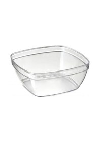 Resim Kristal Kare Kase 330 Cc 24 Lü Şeffaf Plastik, Şık Sunumlar İçin İdeal Servis Kabı 