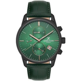 Resim Daniel Klein Dk.1.13834-6 Exclusive Fonksiyonlar Aktif Takvimli Çelik Kasa Deri Kordon 3 Atm Su Geçirmezlik Yeşil Renk Erkek Kol Saati Siyah 