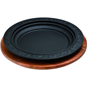 Resim Lava Döküm Oval Döner Kebap Tabağı Kayın Servis Ahşabı. Çap(Ø)28cm. 