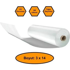 Resim 160 Micron Naylon Örtü, Şeffaf Su Geçirmez Naylon, 3x14 Metre 