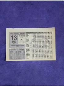 Resim 13 Ekim 2002 Takvim Yaprağı - Nostalji Koleksiyonluk Takvim Yaprağı A 
