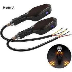 Resim Elmpaly 2 Adet Motor Led Projektör Işık Şeridi Amber Ok Projektörlü Araç Motosiklet Scooter İçin 