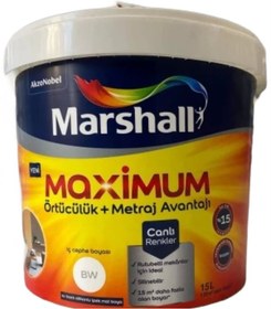 Resim Marshall Maximum Mat İç Cephe Boyası 15 L 