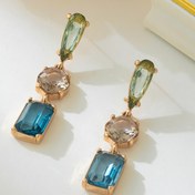 Resim 1 adet Vintage Boho Tarzı Reçine Damlama Küpeler, Düzensiz Geometrik Şeffaf Dangle, Günlük Giyim, Kutlamalar ve Seyahat için Moda ve Çok Yönlü Uzun Püskül Kulaklıklar - Paslanmaz Çelik Taban 