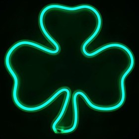 Resim Dgrk 3d Özel Basım Filament Işıklı Tasarım Yonca Figürlü Neon Le 