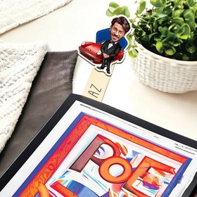 Resim Spor Arabalı Zengin Karikatürlü Çubuk Kitap Ayracı 
