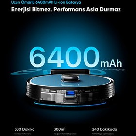 Resim Şımart katya V Akıllı Robot Süpürge 15.000Pa Güçlü Emiş Gücü 6400mAh Yüksek Batarya 